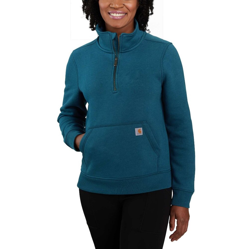 Carhartt Teal Half-Zip Sweatshirt Hoodie